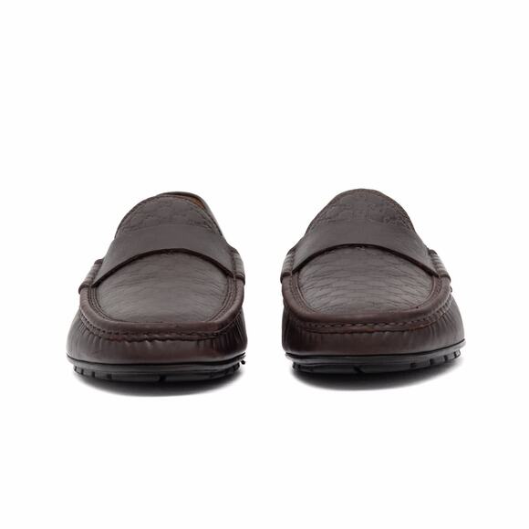 Gucci GG Microguccissima Monogram Brown Leather Loafers Mocasin US 10 main image 10